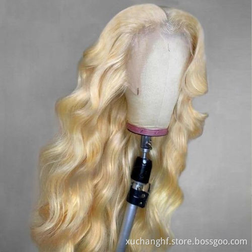180% Density Raw Virgin Indian Hair 13X6 613 Blonde Body Wave HD Transparent Lace Frontal Human Hair Wigs for Black Women